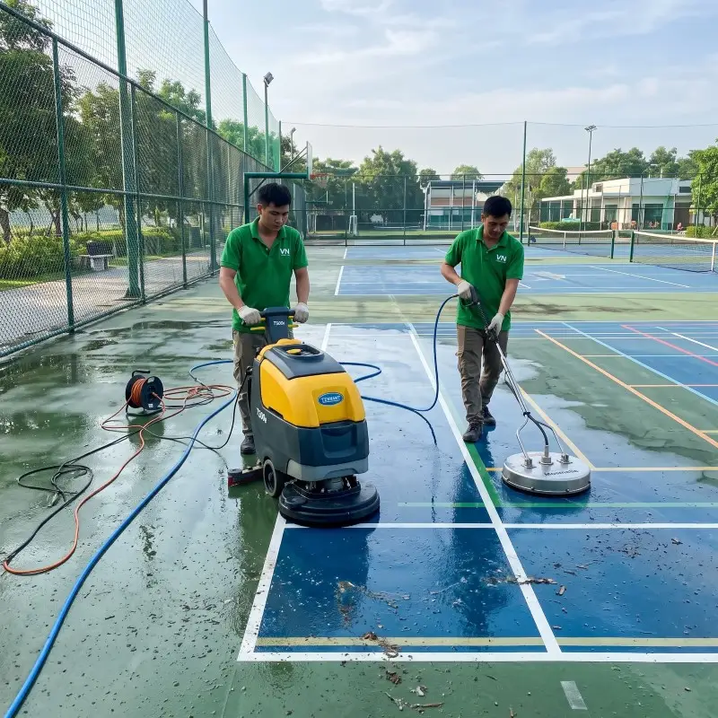 Giá trọn gói vệ sinh sân đa năng